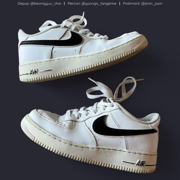 Unisex Black and White Nike Air Force 1 - Picture 1 of 7